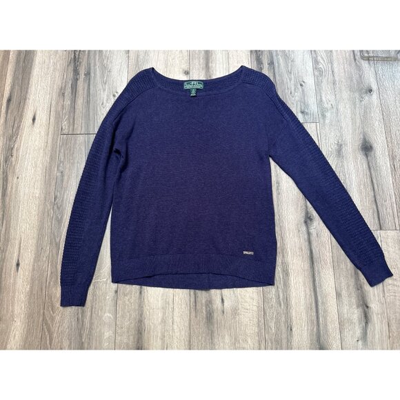 Lauren Ralph Lauren Womens Sweater Size S 45% Linen & 55% Cotton Purple - Picture 1 of 7